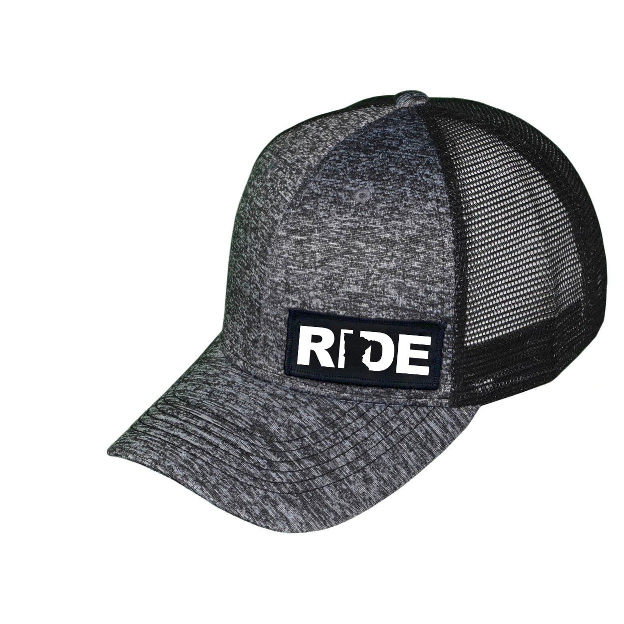 Ride Minnesota Night Out Woven Patch Melange Snapback Trucker Hat Gray/Black (White Logo)