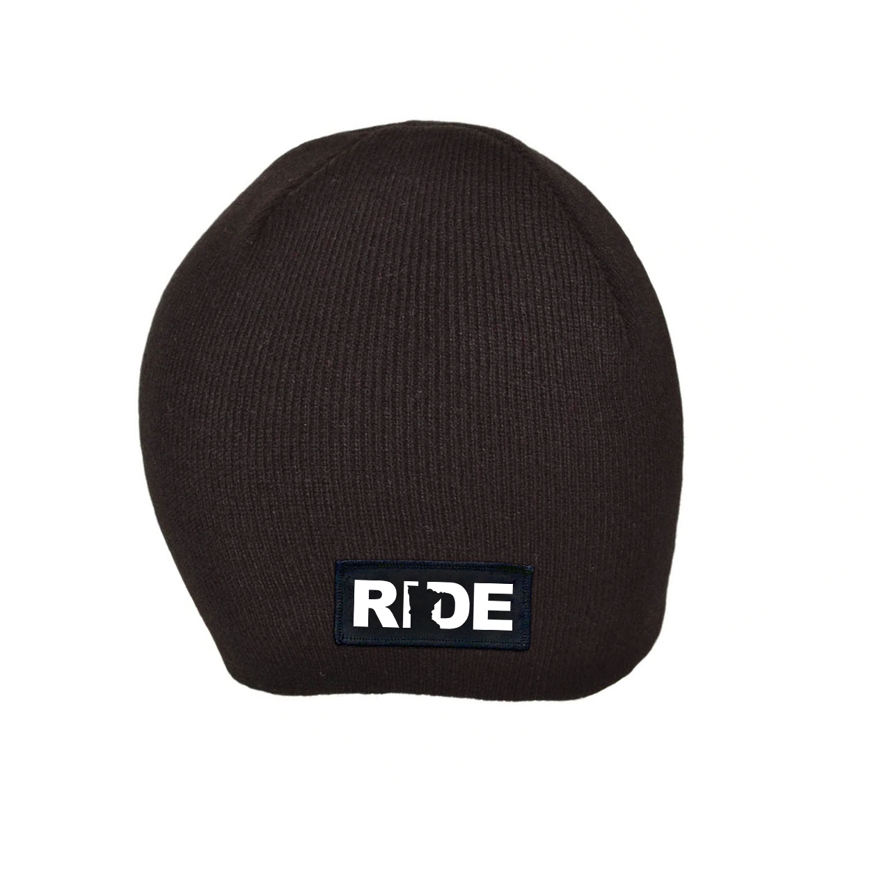 Ride Minnesota Night Out Woven Patch Skully Beanie Black (White Logo)
