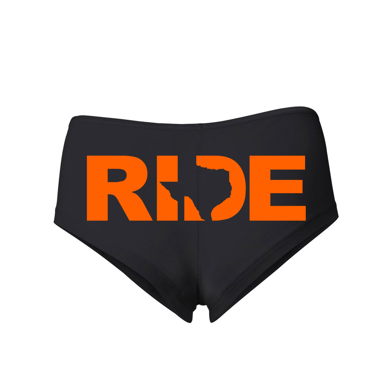 Ride Texas Classic Womens Booty Shorts Black (Orange Logo)