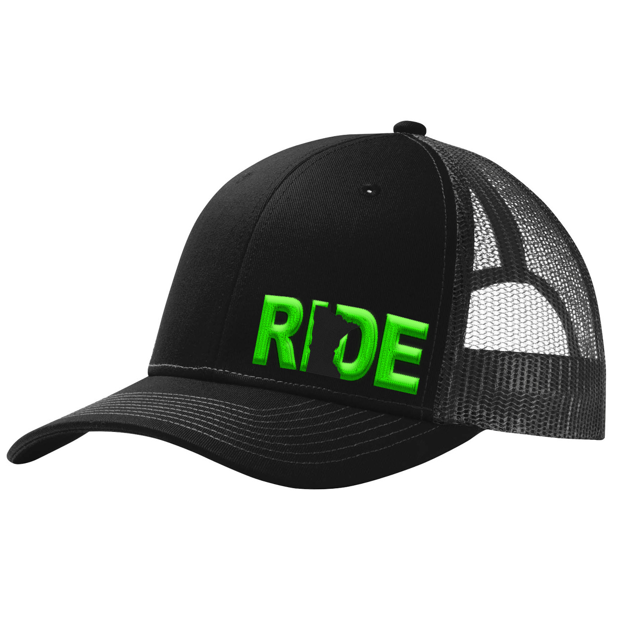 Ride Minnesota Night Out Pro Embroidered Snapback Trucker Hat Black/Green
