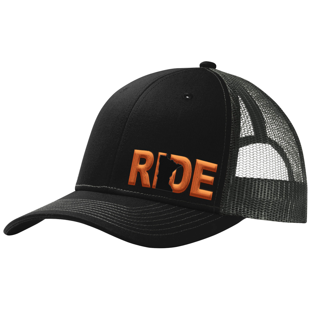 Ride Minnesota Night Out Pro Embroidered Snapback Trucker Hat Black/Orange