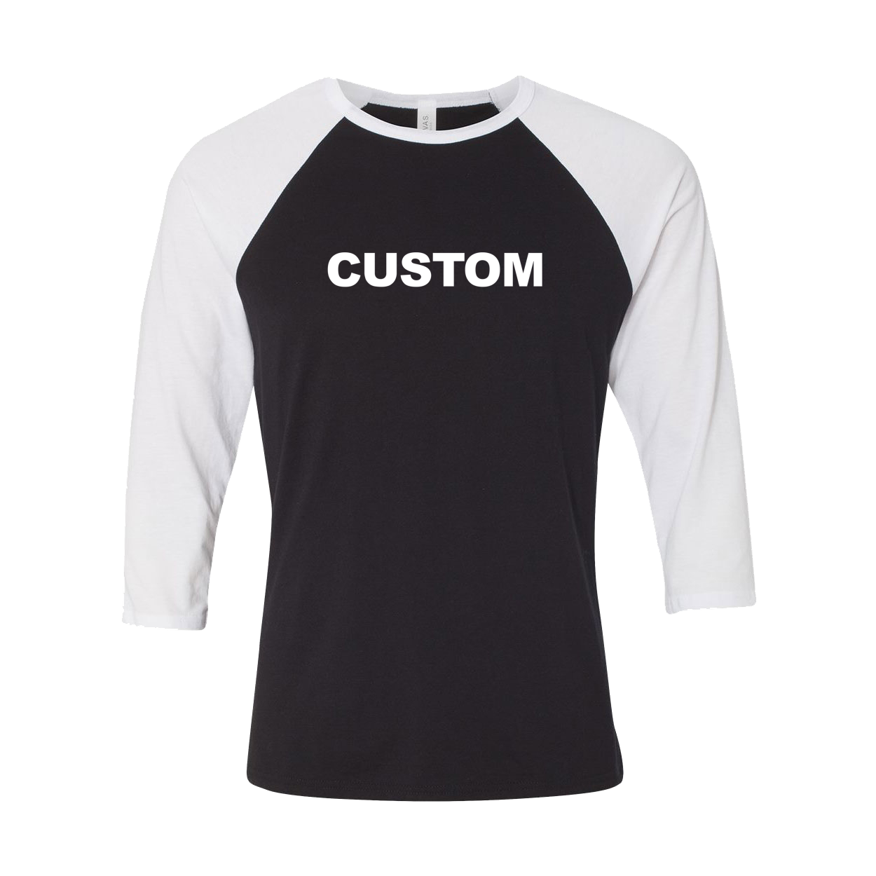 Custom Life Brand Logo Classic Raglan Shirt Black/White