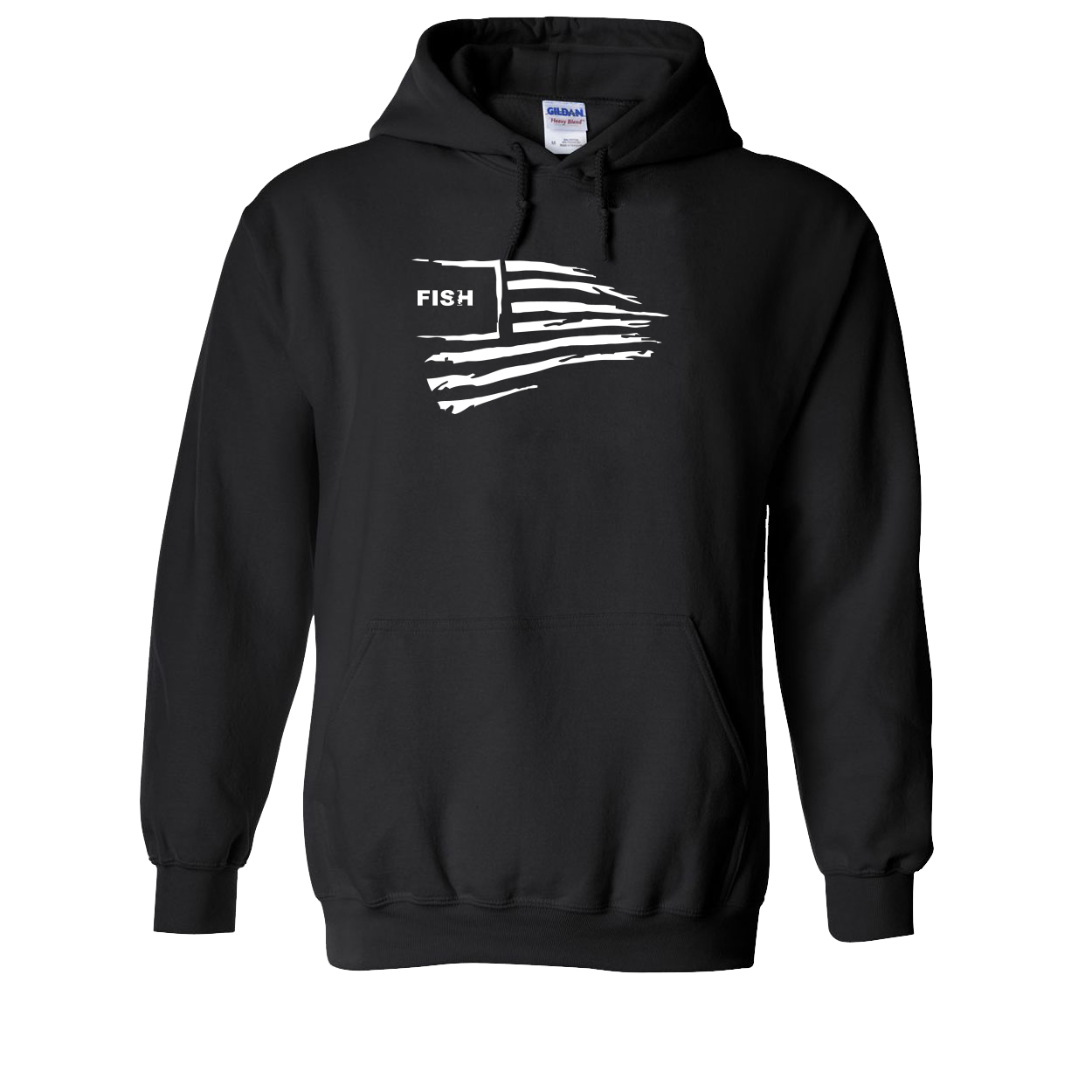 Fish Catch Logo Classic USA Flag Sweatshirt Black