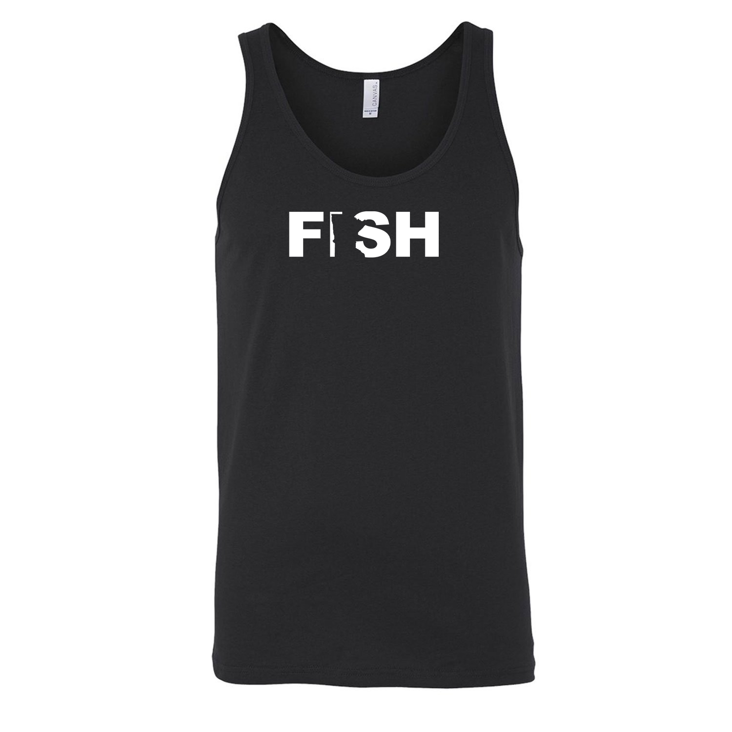 Fish Minnesota Classic Men's Unisex Tank Top Black (White Logo)