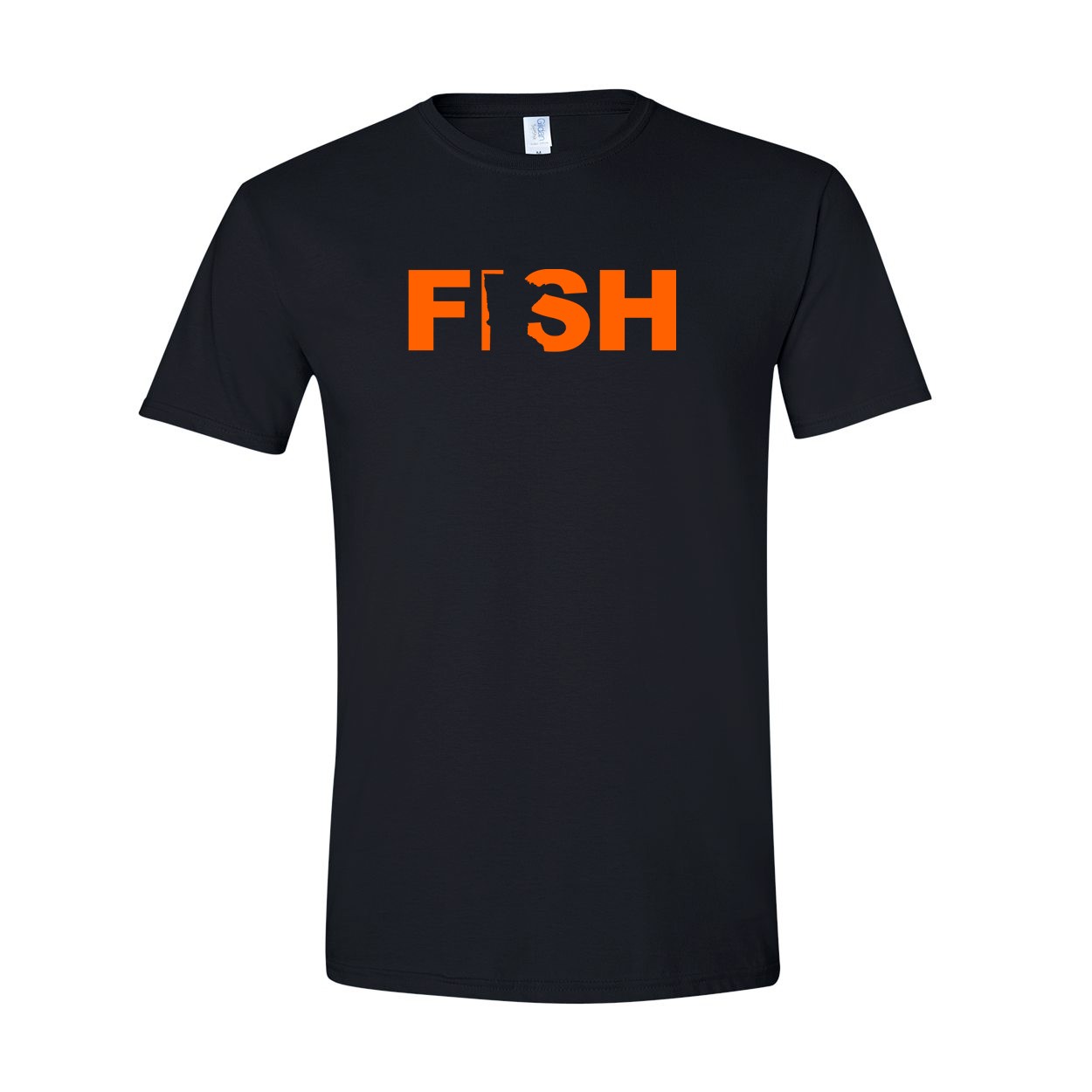 Fish Minnesota Classic T-Shirt Black (Orange Logo)