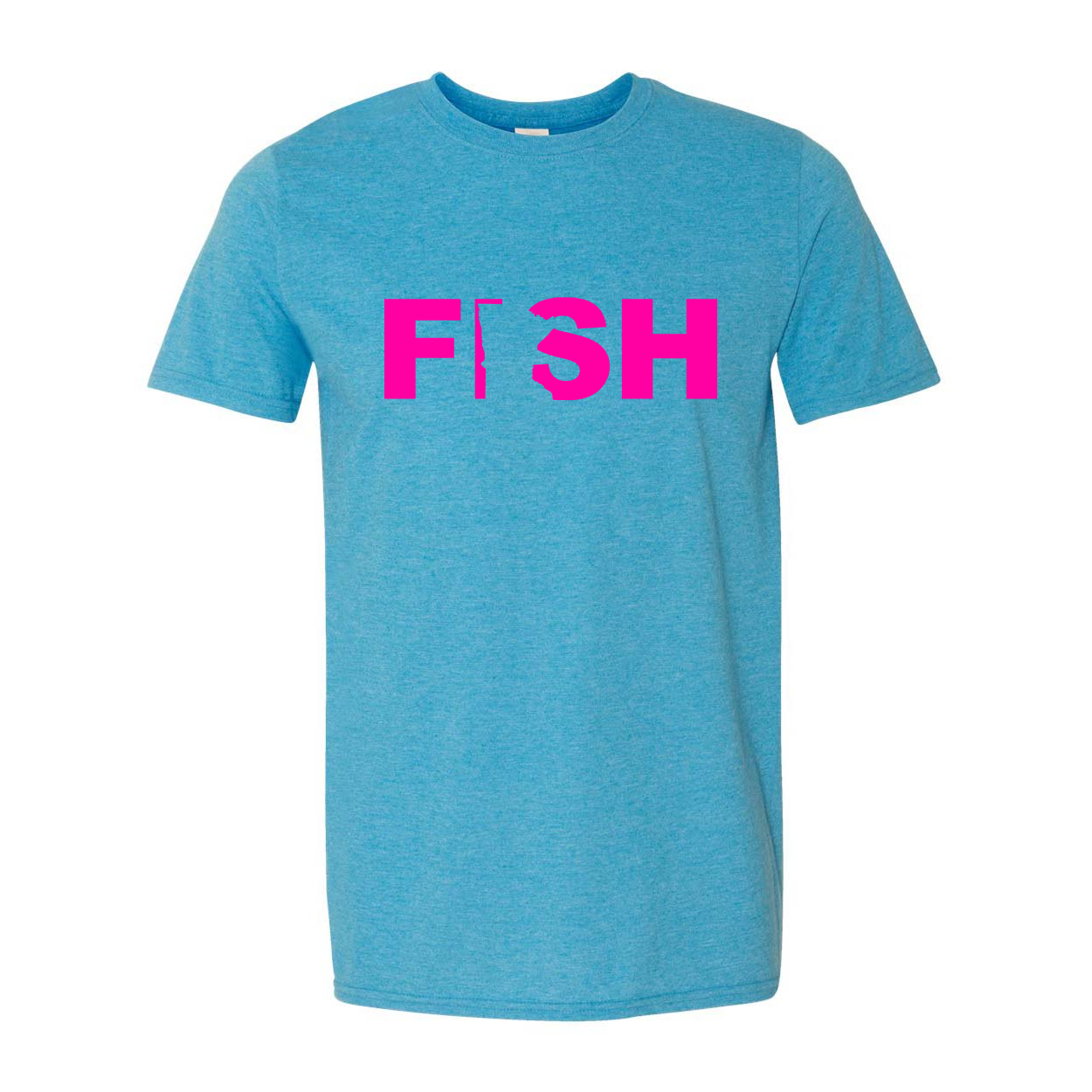 Fish Minnesota Classic T-Shirt Heather Sapphire Blue (Pink Logo)