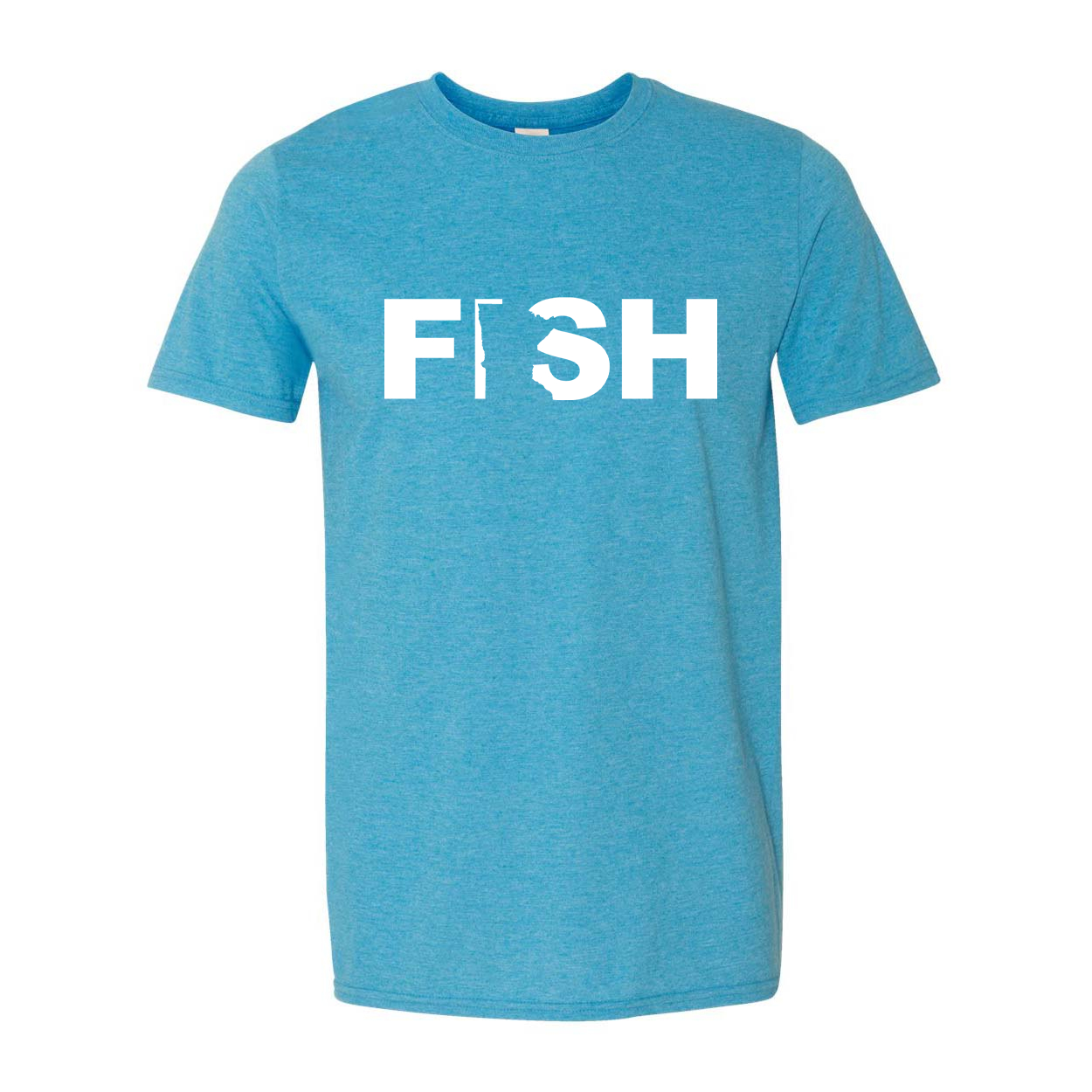 Fish Minnesota Classic T-Shirt Heather Sapphire Blue (White Logo)