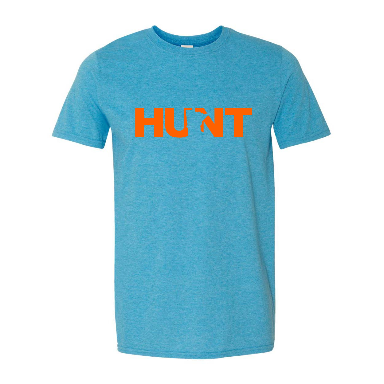 Hunt Minnesota Classic T-Shirt Heather Sapphire Blue (Orange Logo)
