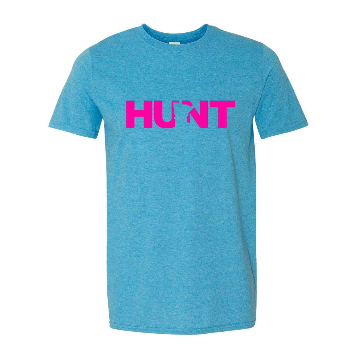 Hunt Minnesota Classic T-Shirt Heather Sapphire Blue (Pink Logo)