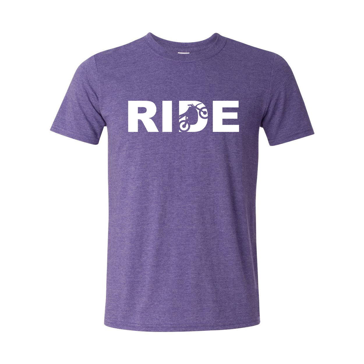 Ride Moto Logo Classic T-Shirt Heather Purple (White Logo)
