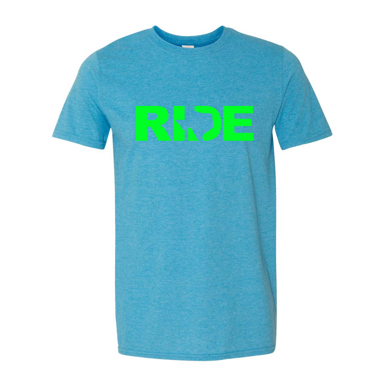Ride Texas Classic T-Shirt Heather Sapphire Blue (Green Logo)