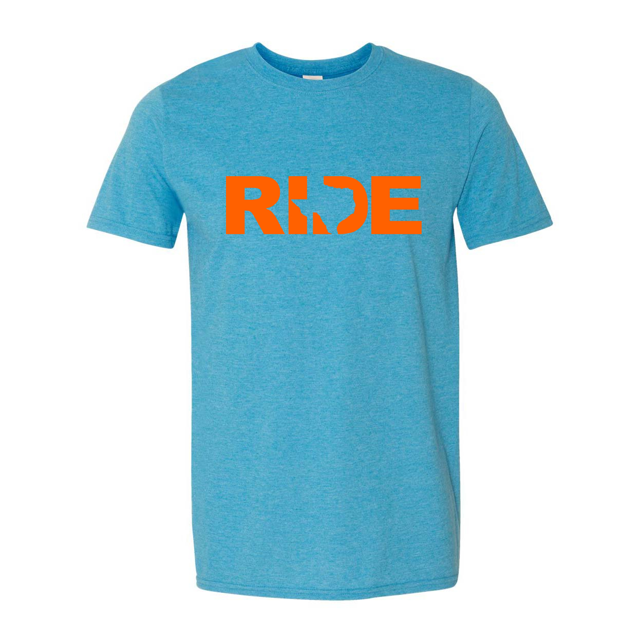 Ride Texas Classic T-Shirt Heather Sapphire Blue (Orange Logo)