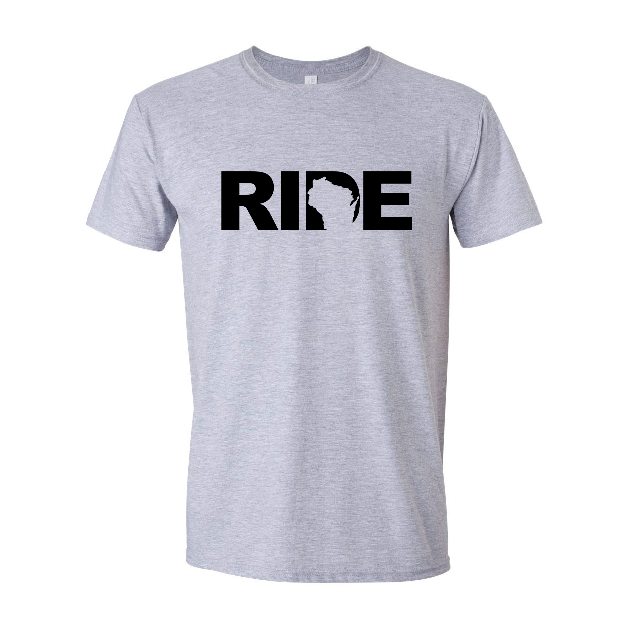 Ride Wisconsin Classic T-Shirt Sport Gray (Black Logo)