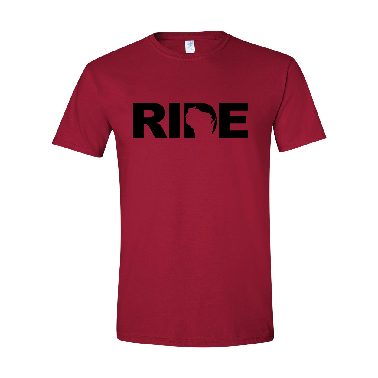 Ride Wisconsin Classic T-Shirt Cardinal Red (Black Logo)