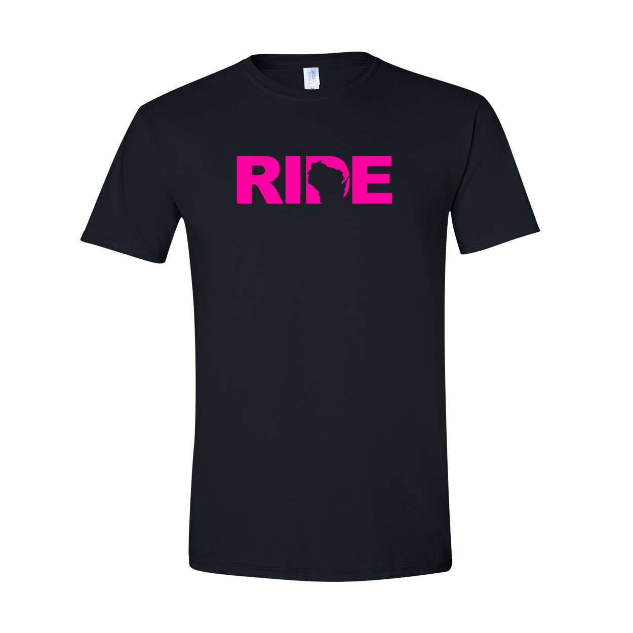Ride Wisconsin Classic T-Shirt Black (Pink Logo)