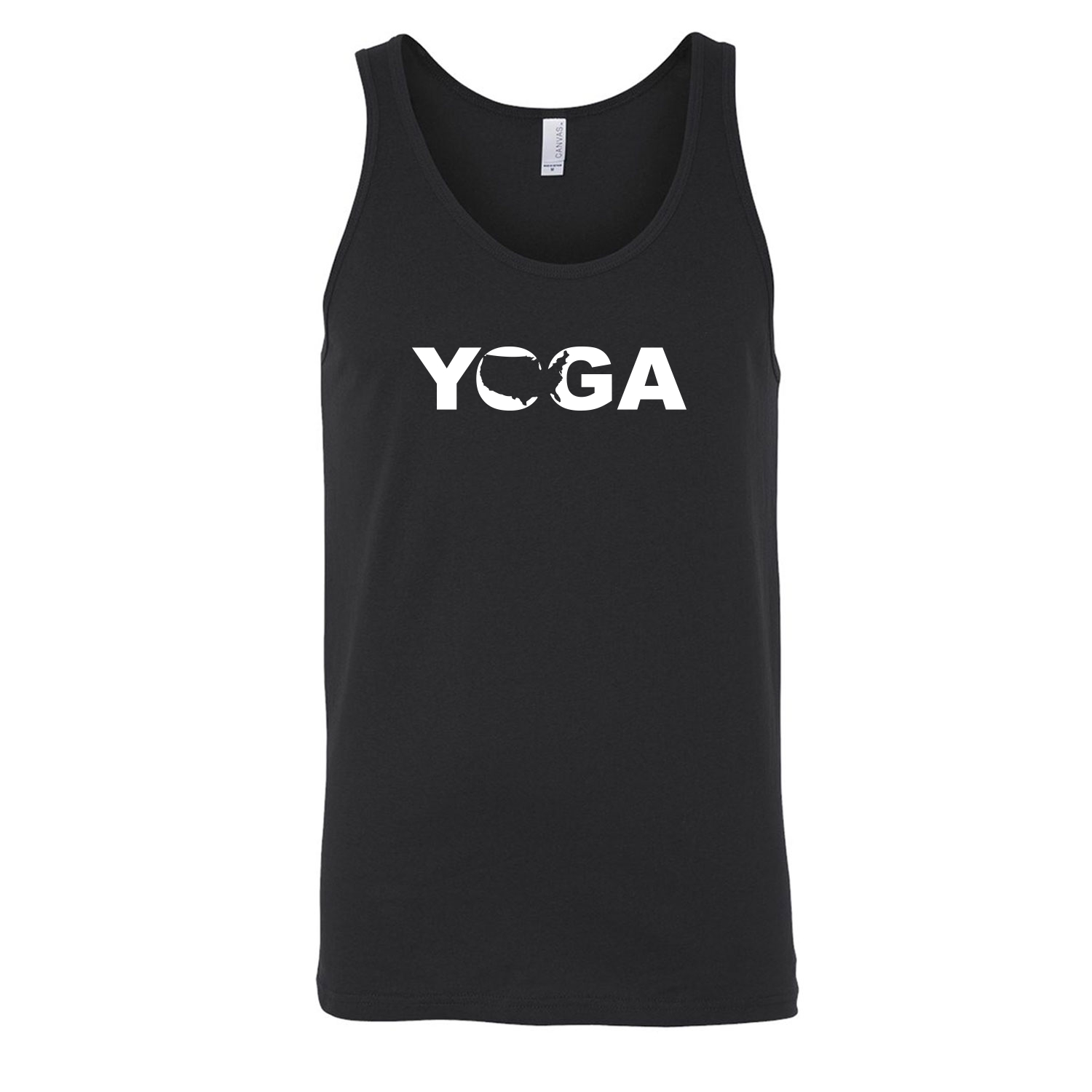 Yoga United States Classic Men's Unisex Tank Top Black (White Logo)