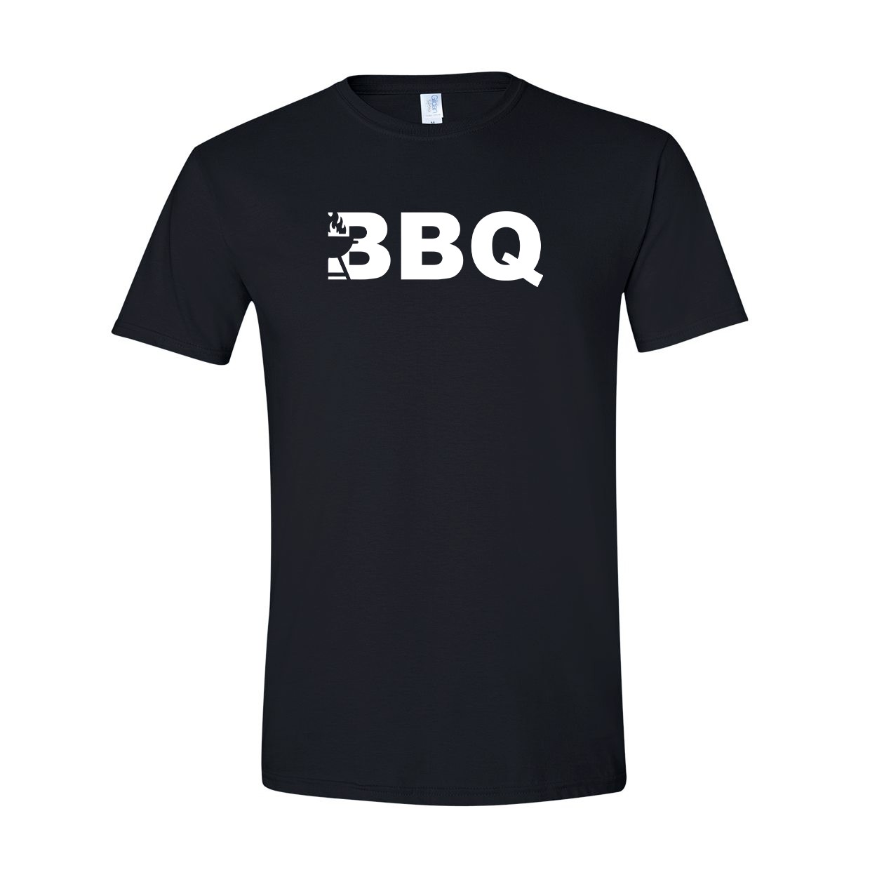 BBQ Grill Logo Classic T-Shirt Black (White Logo)