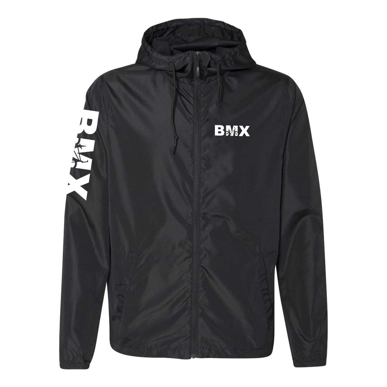 BMX Bike Logo Classic Lightweight Windbreaker Black (White Logo)