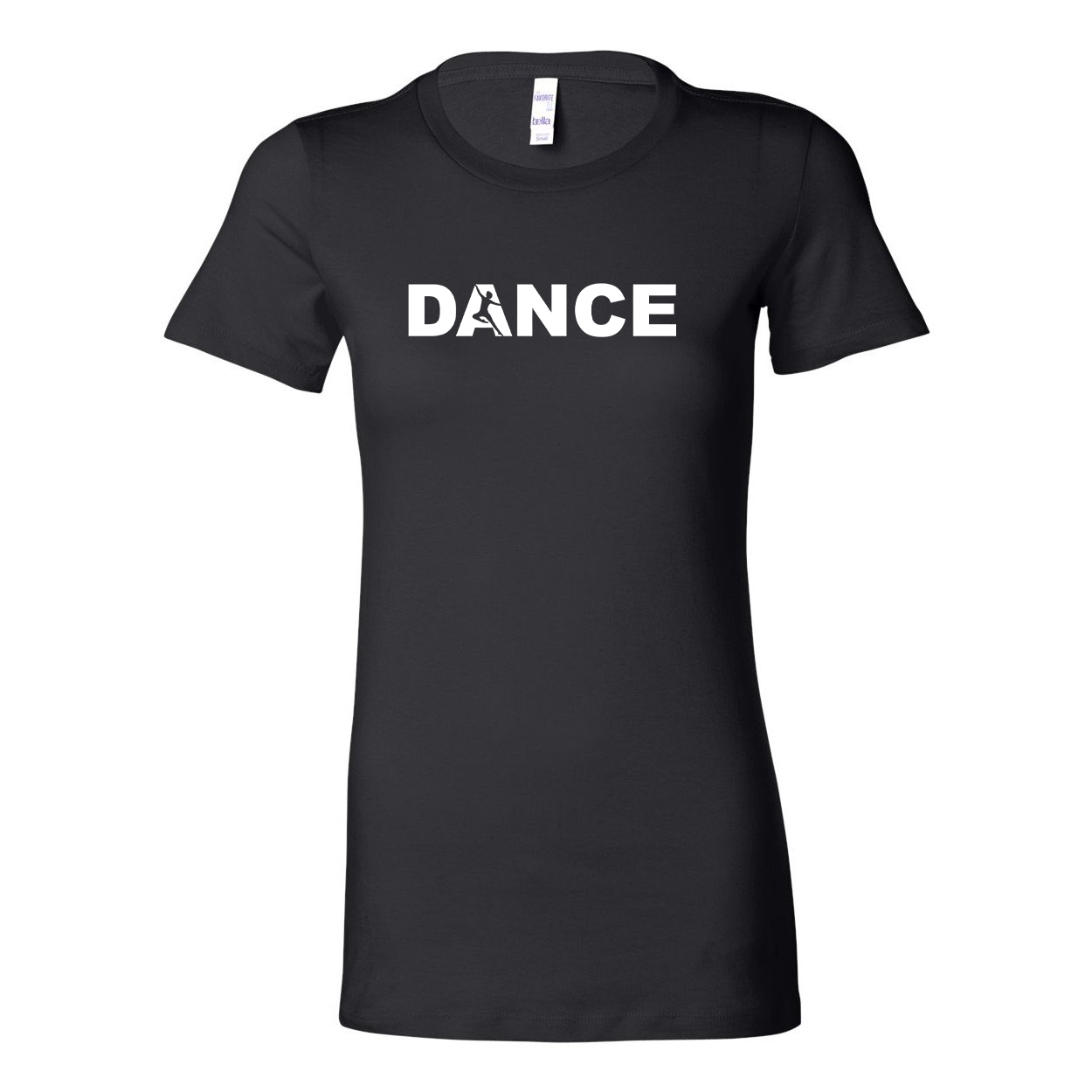 Dance Silhouette Logo Classic Women's Fitted Tri-Blend T-Shirt Black (White Logo)