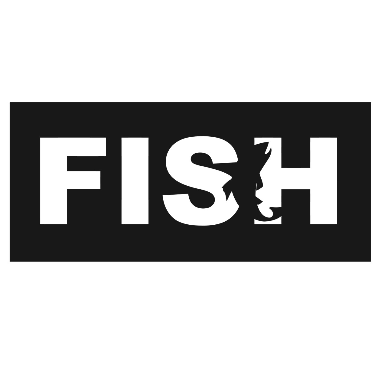 Fish Catch Logo Classic Hardboard Sign (White Logo)