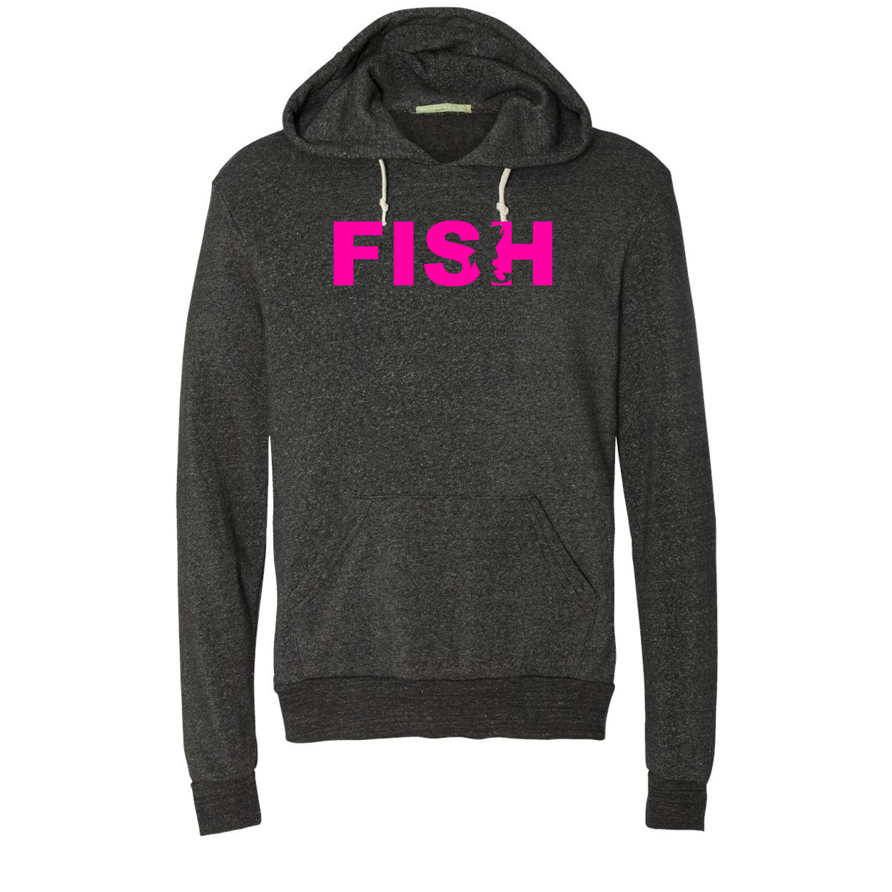 Fish Catch Logo Classic Premium Ultra-Soft Sweatshirt Eco Black (Pink Logo)