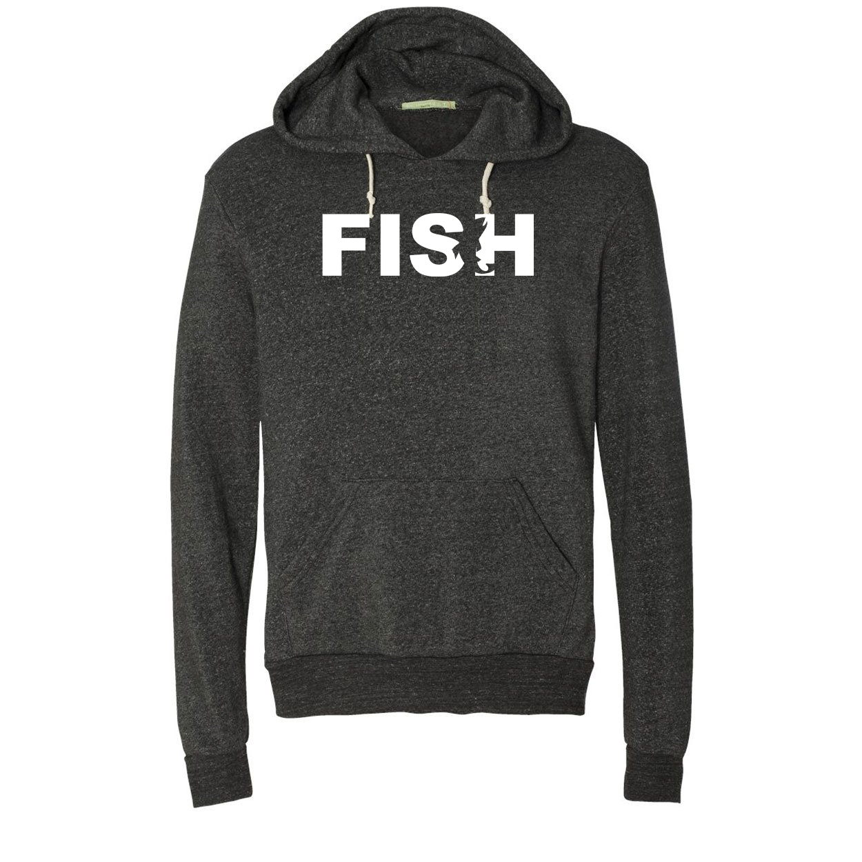 Fish Catch Logo Classic Premium Ultra-Soft Sweatshirt Eco Black (White Logo)