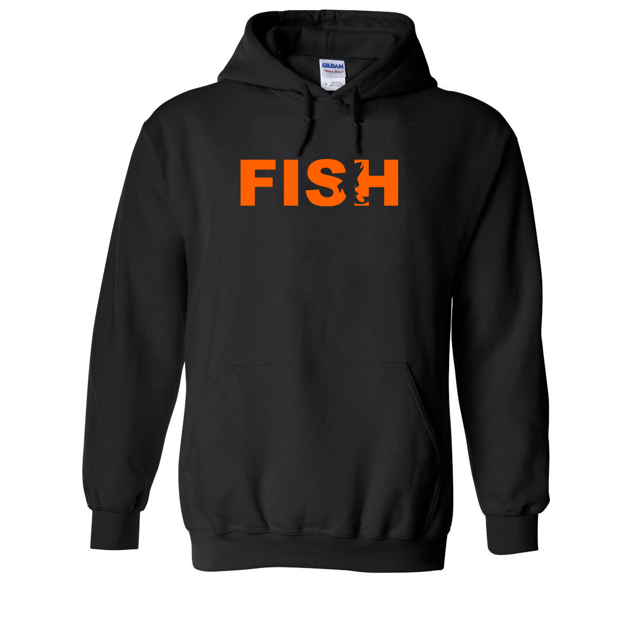 Fish Catch Logo Classic Sweatshirt Black (Orange Logo)