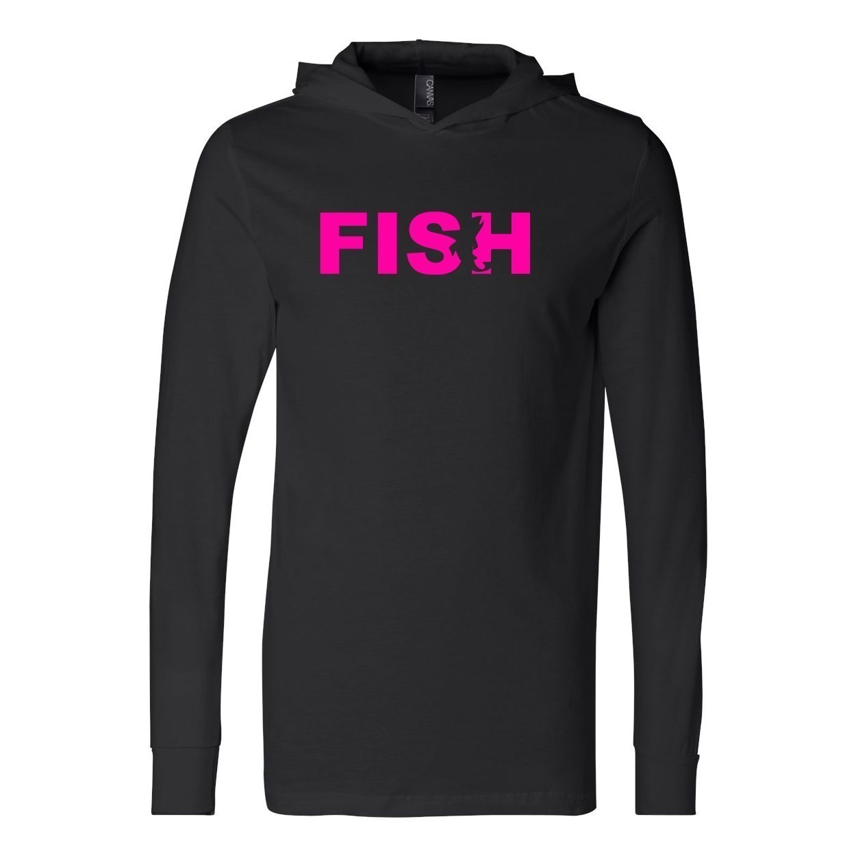 Fish Catch Logo Classic Ultra Lightweight Sweatshirt Black (Pink Logo)