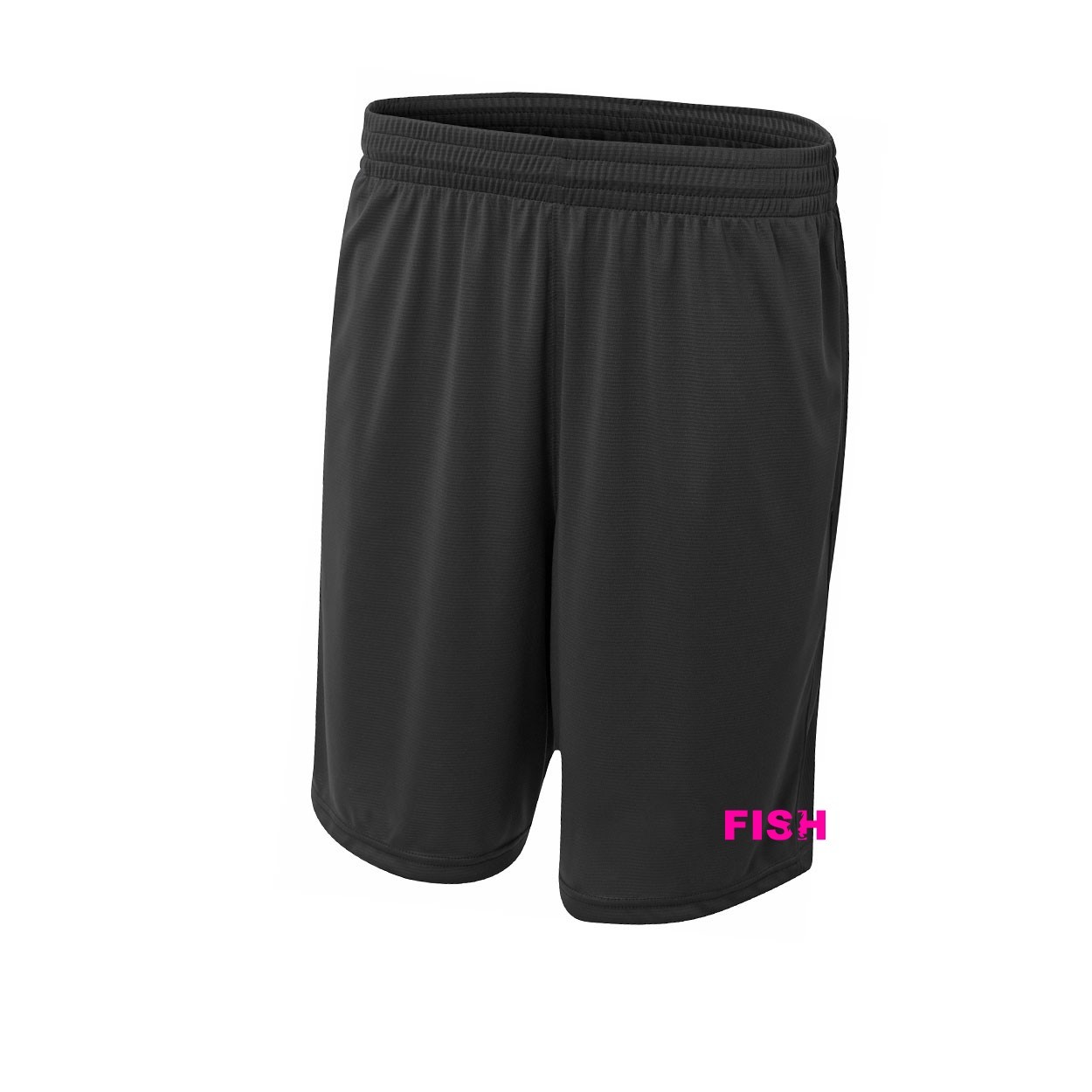 Fish Catch Logo Classic Youth Unisex Shorts Black (Pink Logo)
