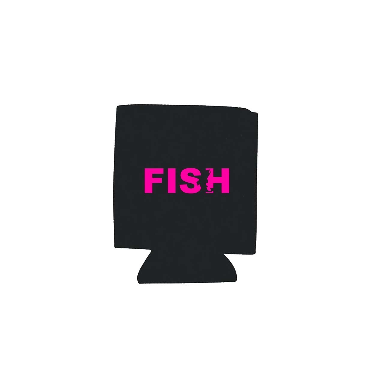 Fish Catch Logo Koozie Black (Pink Logo)