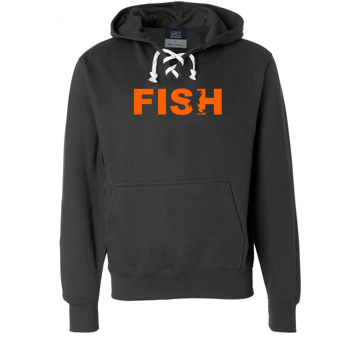 Fish Catch Logo Classic Unisex Premium Hockey Sweatshirt Black (Orange Logo)