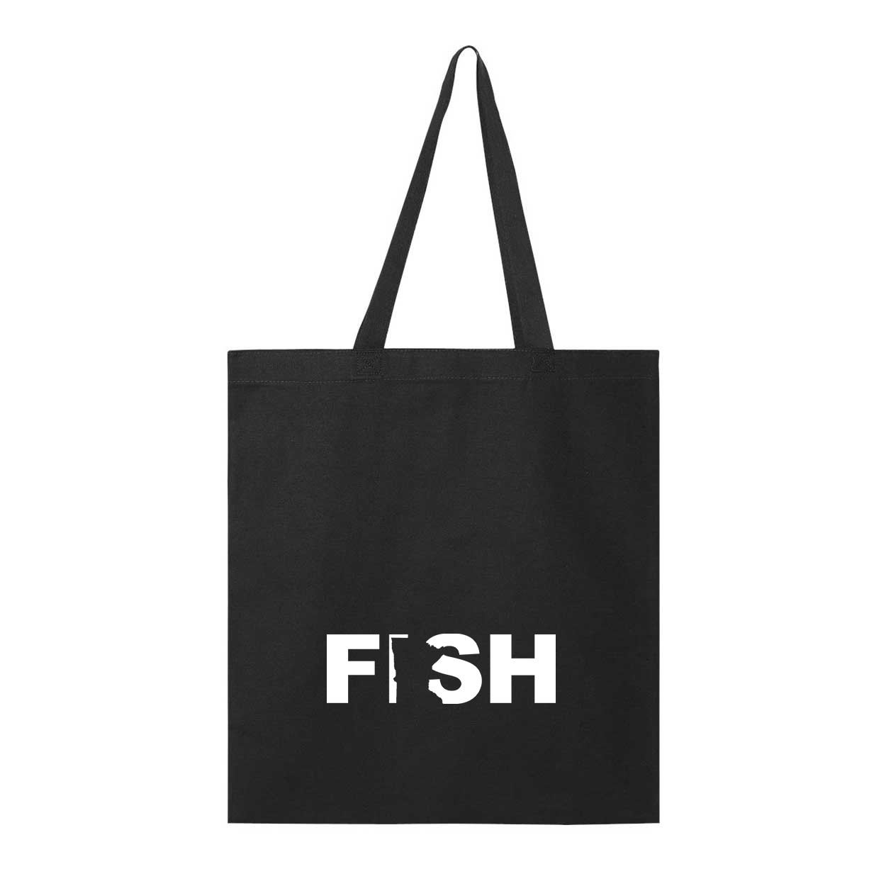 Fish Minnesota Classic Canvas Tote Bag Black (White Logo)