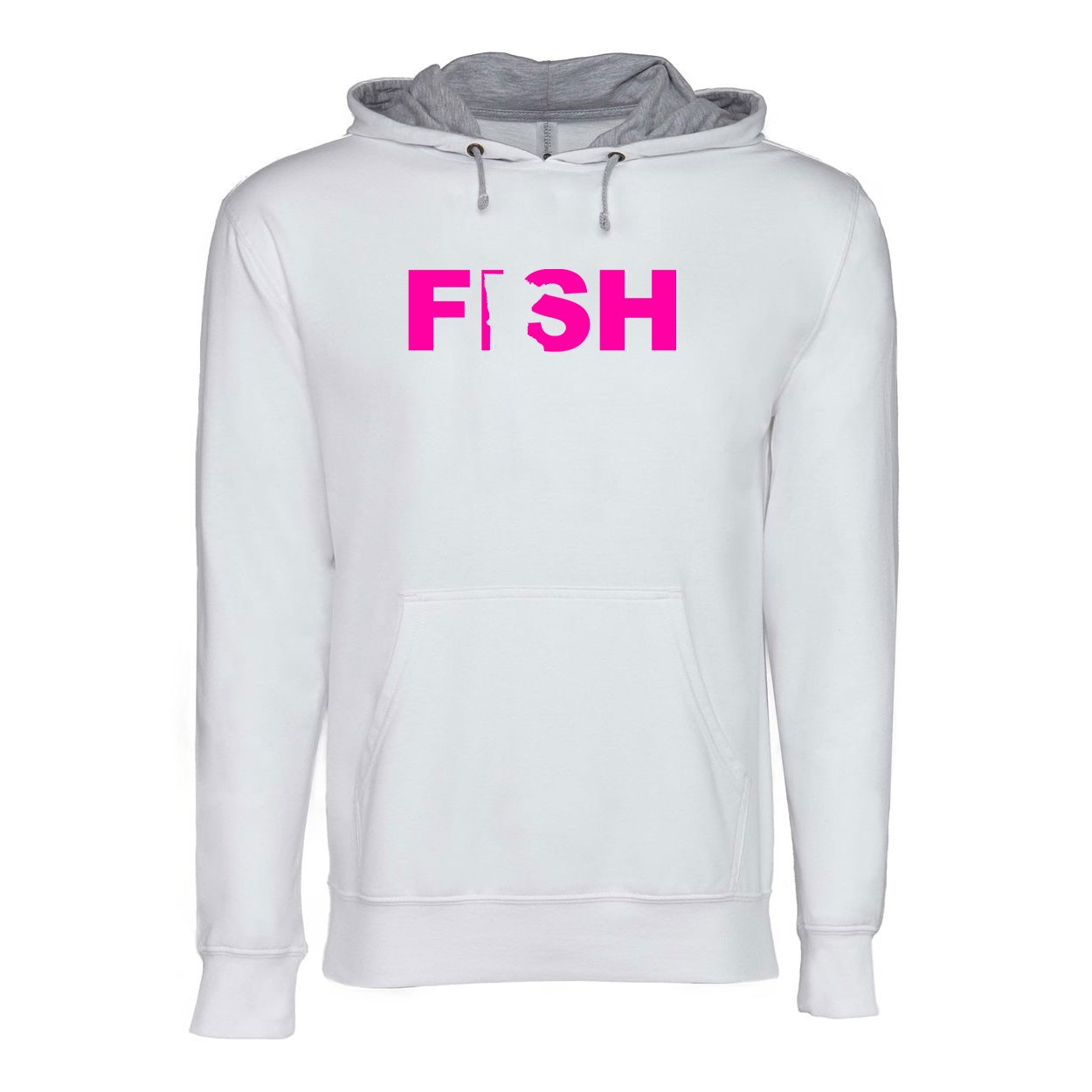Fish Minnesota Classic Lightweight Sweatshirt White/Heather Gray (Pink Logo)