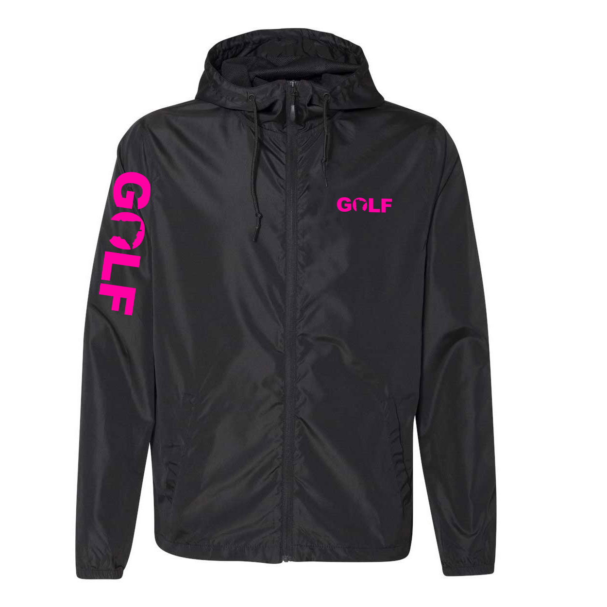 Golf Minnesota Classic Lightweight Windbreaker Black (Pink Logo)