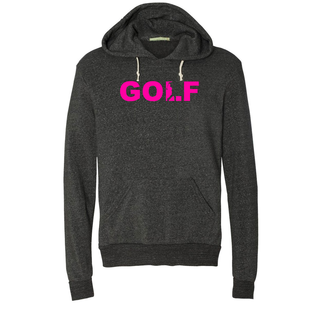 Golf Swing Logo Classic Premium Ultra-Soft Sweatshirt Eco Black (Pink Logo)