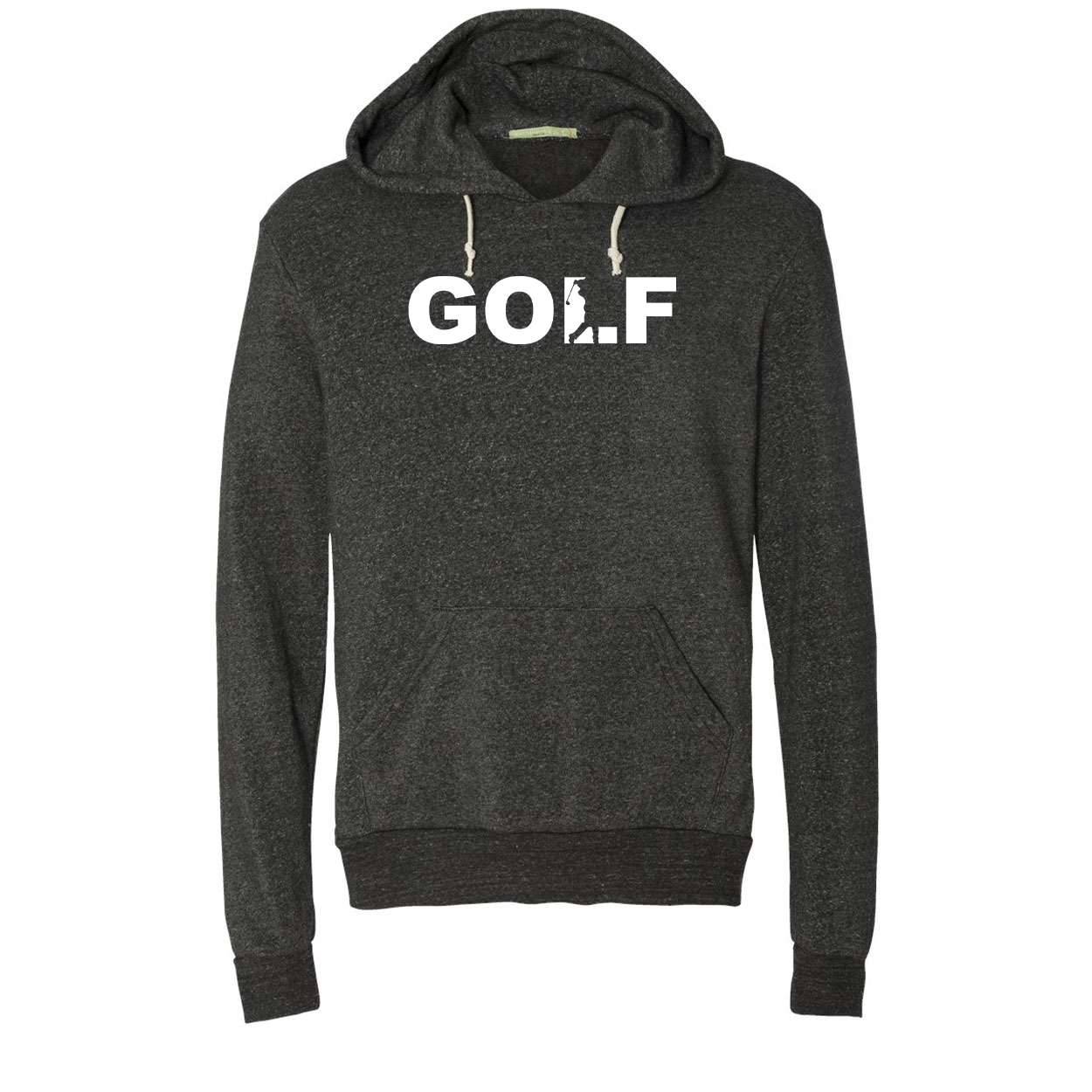 Golf Swing Logo Classic Premium Ultra-Soft Sweatshirt Eco Black (White Logo)
