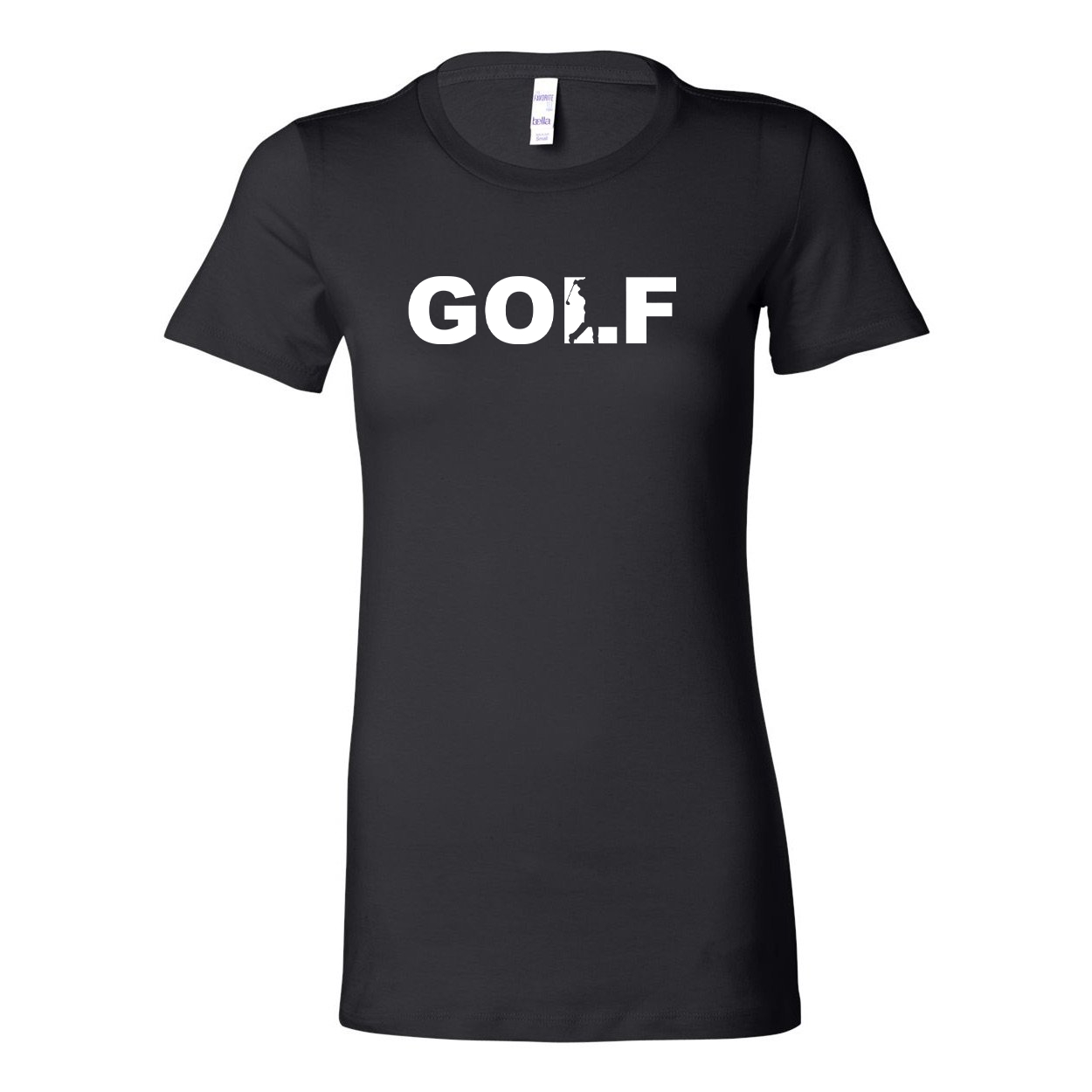 Golf Swing Logo Classic Women's Fitted Tri-Blend T-Shirt Black (White Logo)