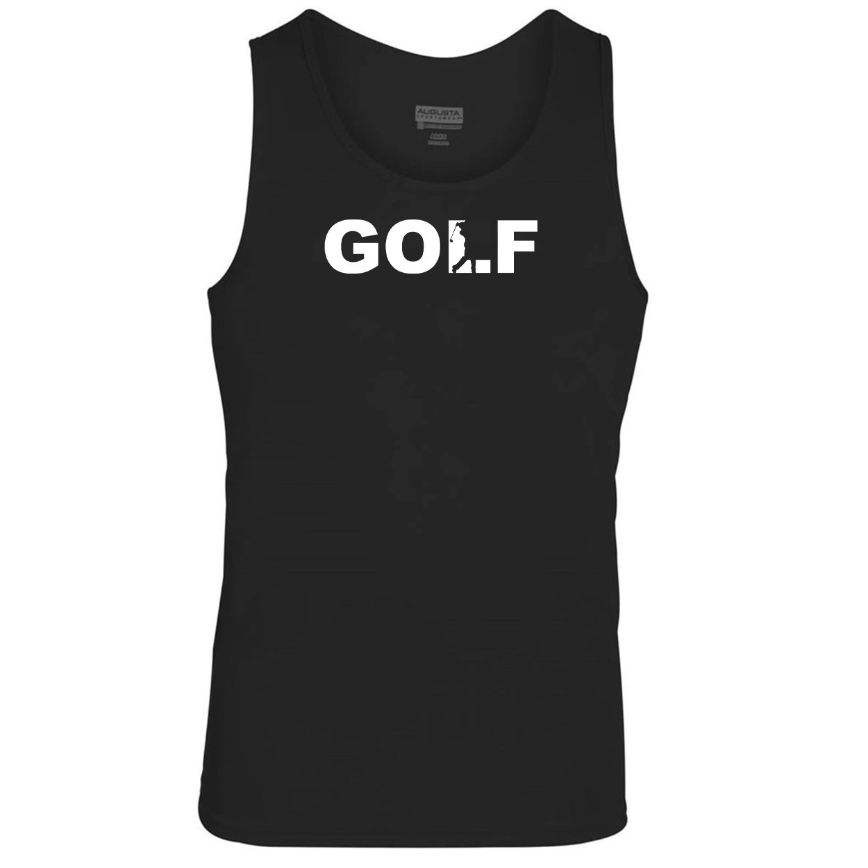 Golf Swing Logo Classic Youth Unisex Performance Tank Top Black (White Logo)