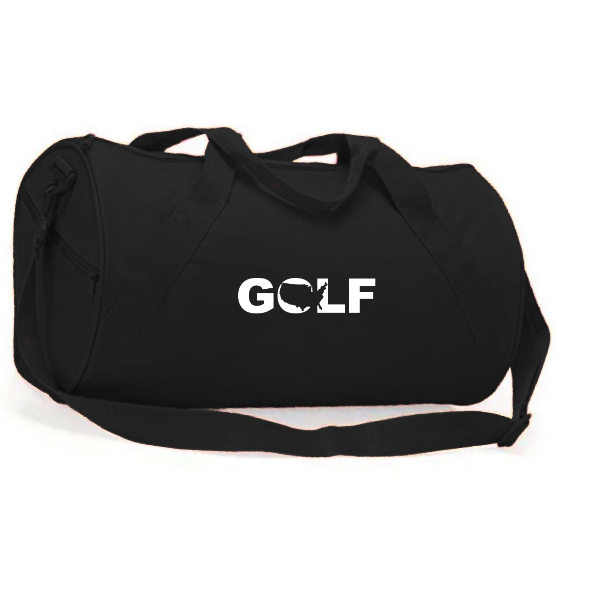 Golf United States Classic Barrel Duffel Bag Black (White Logo)