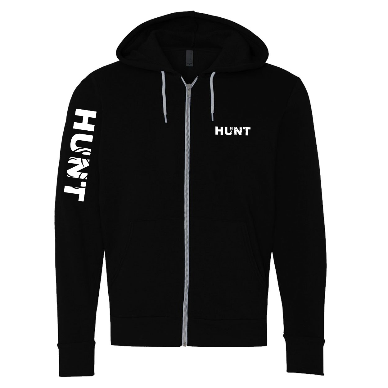 Hunt Rack Logo Classic Zip Sweatshirt Black (White Logo)