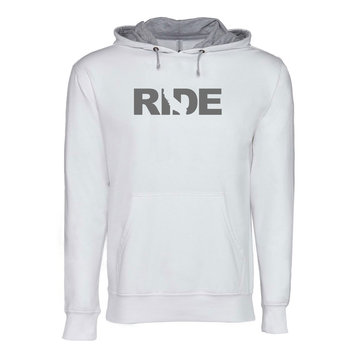 Ride California Classic Lightweight Sweatshirt White/Heather Gray (Gray Logo)