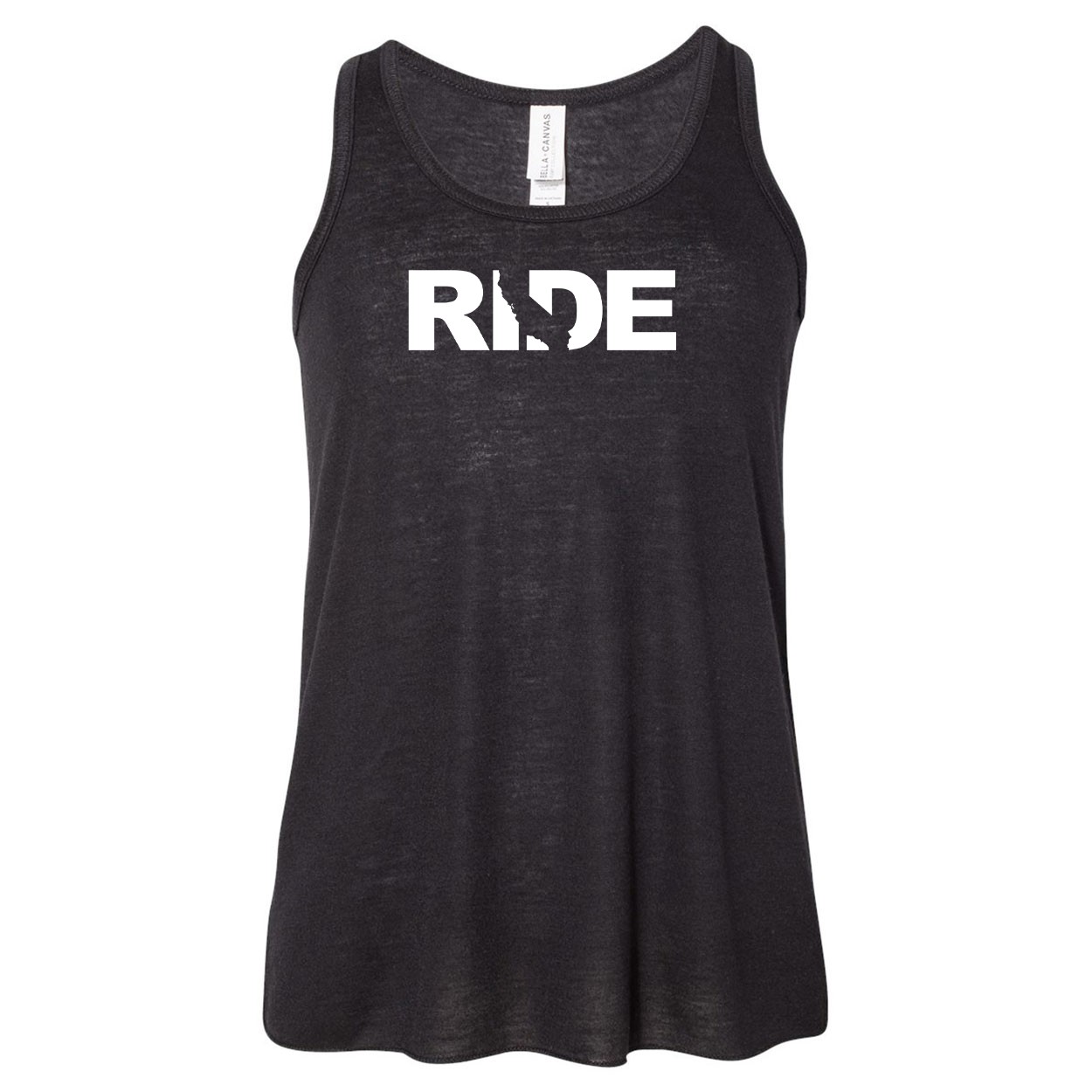 Ride California Classic Youth Girls Flowy Racerback Tank Top Black (White Logo)