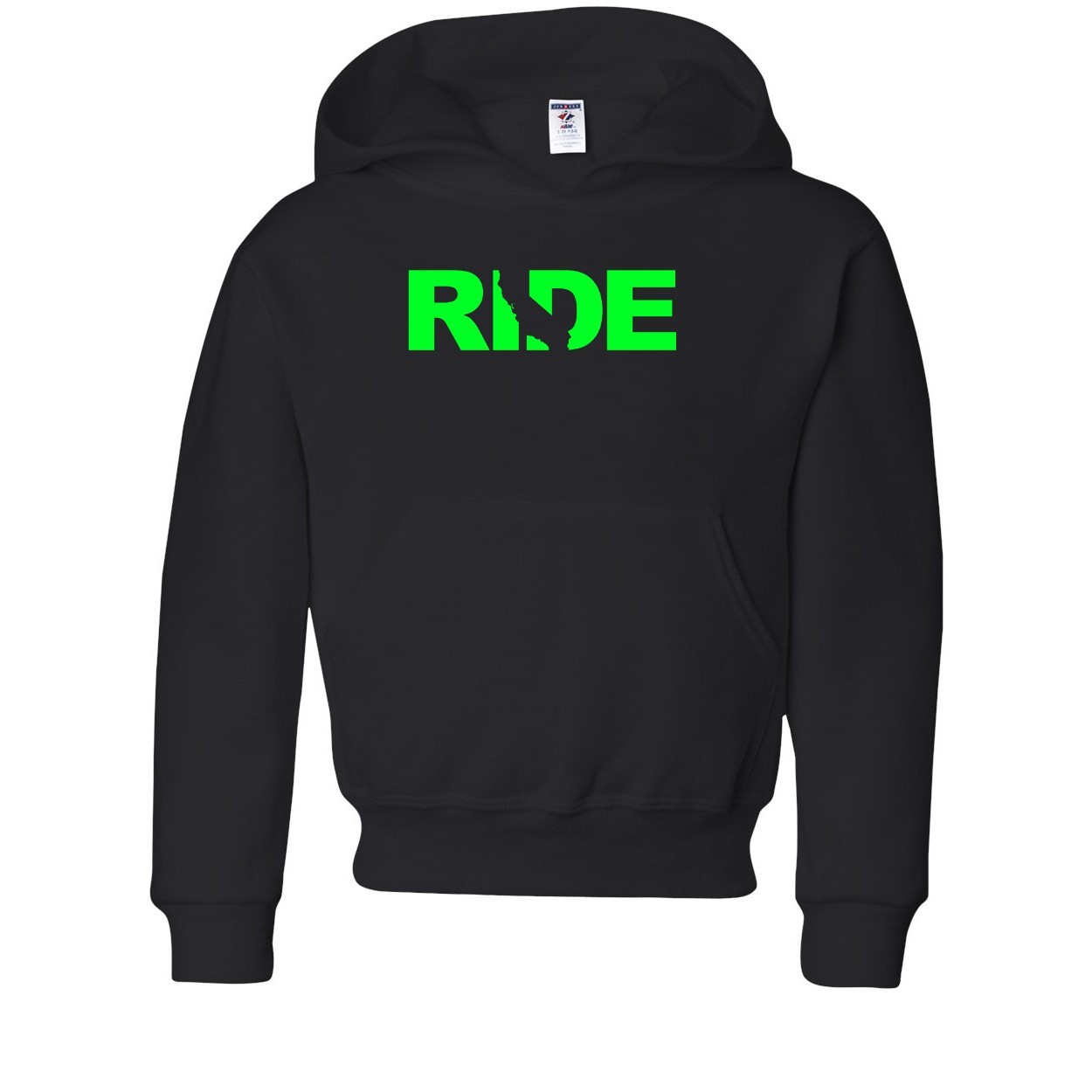 Ride California Classic Youth Sweatshirt Black (Green Logo)