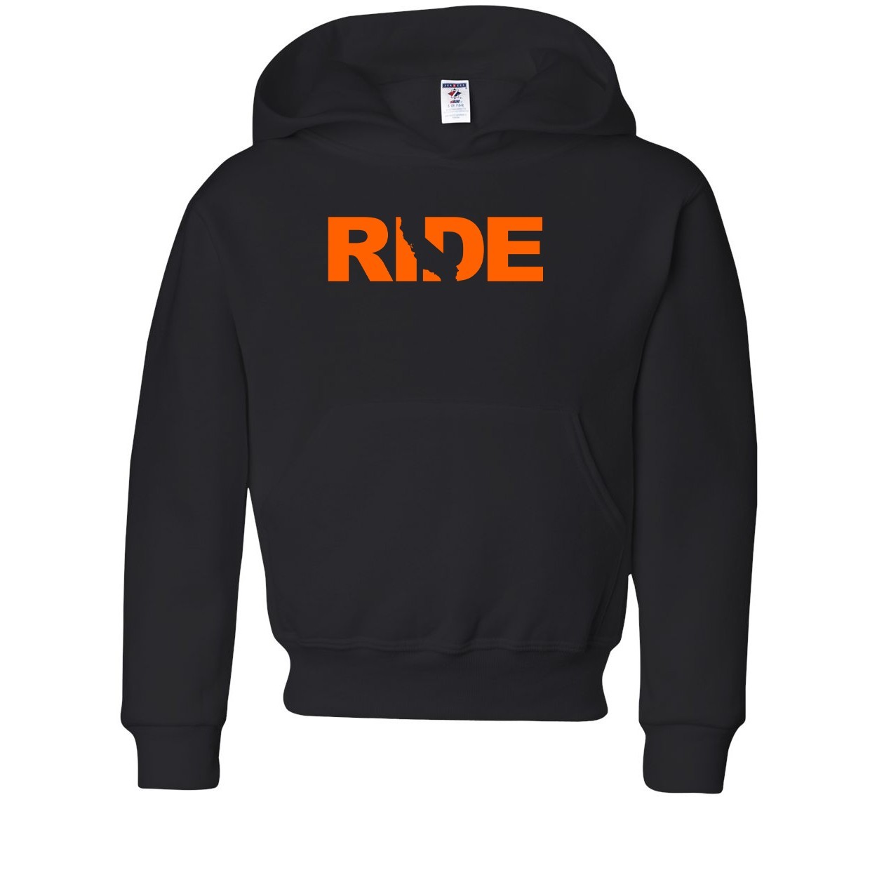 Ride California Classic Youth Sweatshirt Black (Orange Logo)
