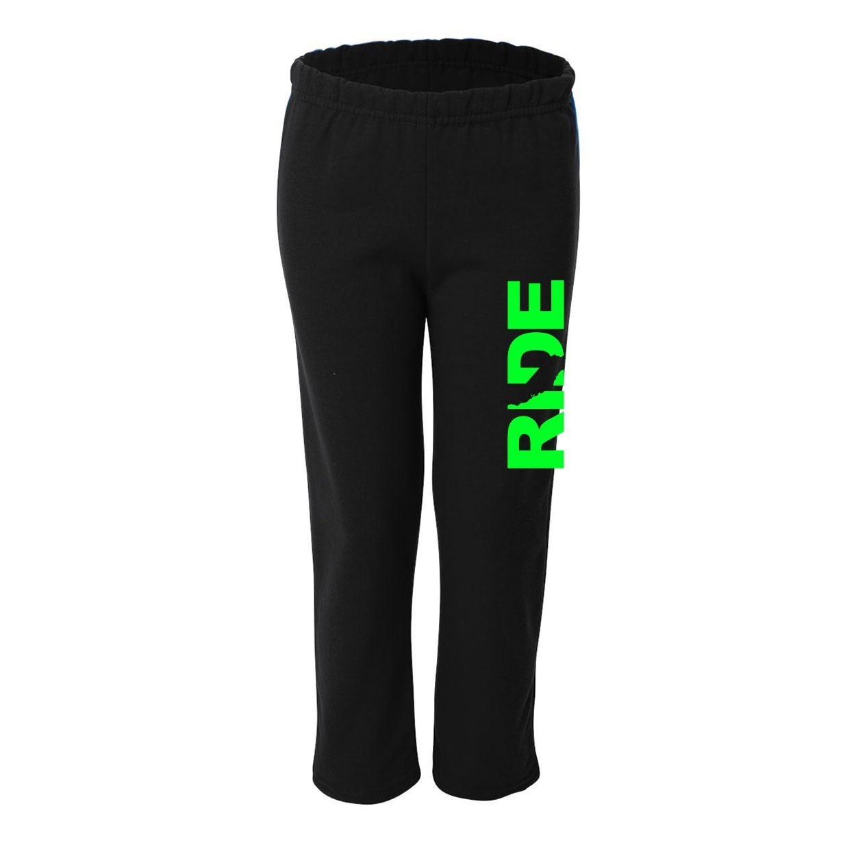 Ride California Classic Youth Unisex Sweatpants Black (Green Logo)