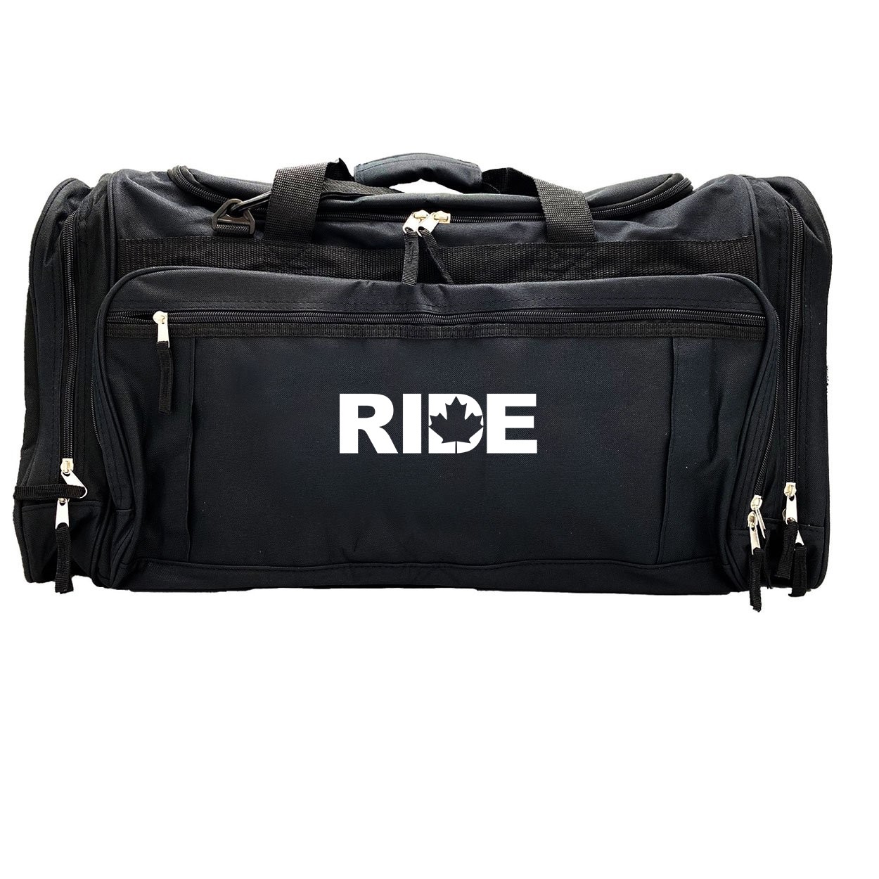 Ride Canada Classic Explorer Large Duffel Bag Black (White Logo)