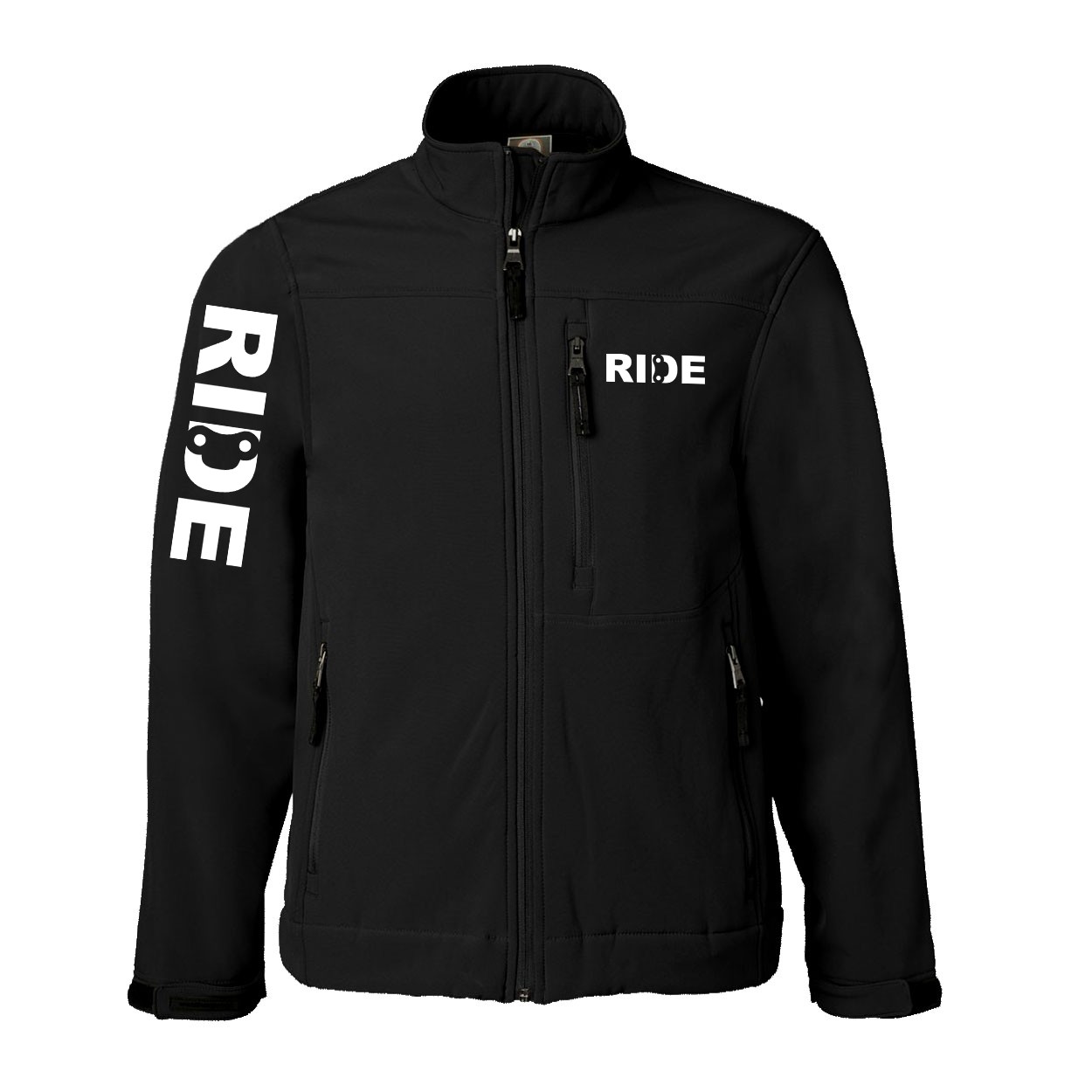 Ride Chain Logo Classic Soft Shell Weatherproof Jacket (White Logo)