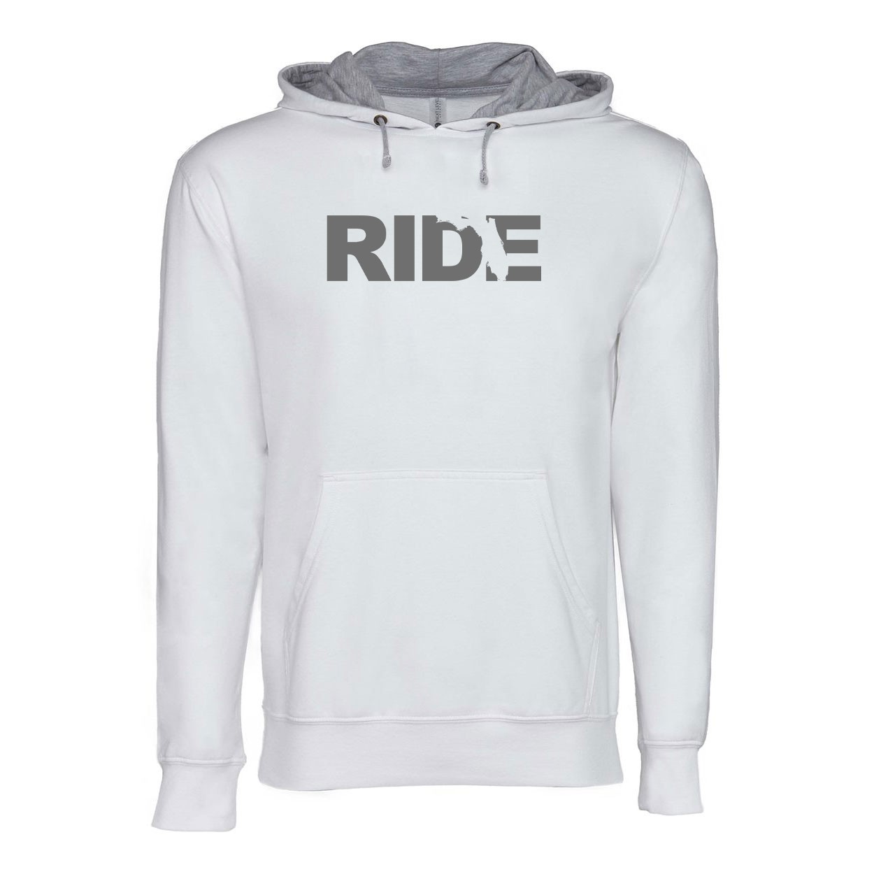 Ride Florida Classic Lightweight Sweatshirt White/Heather Gray (Gray Logo)