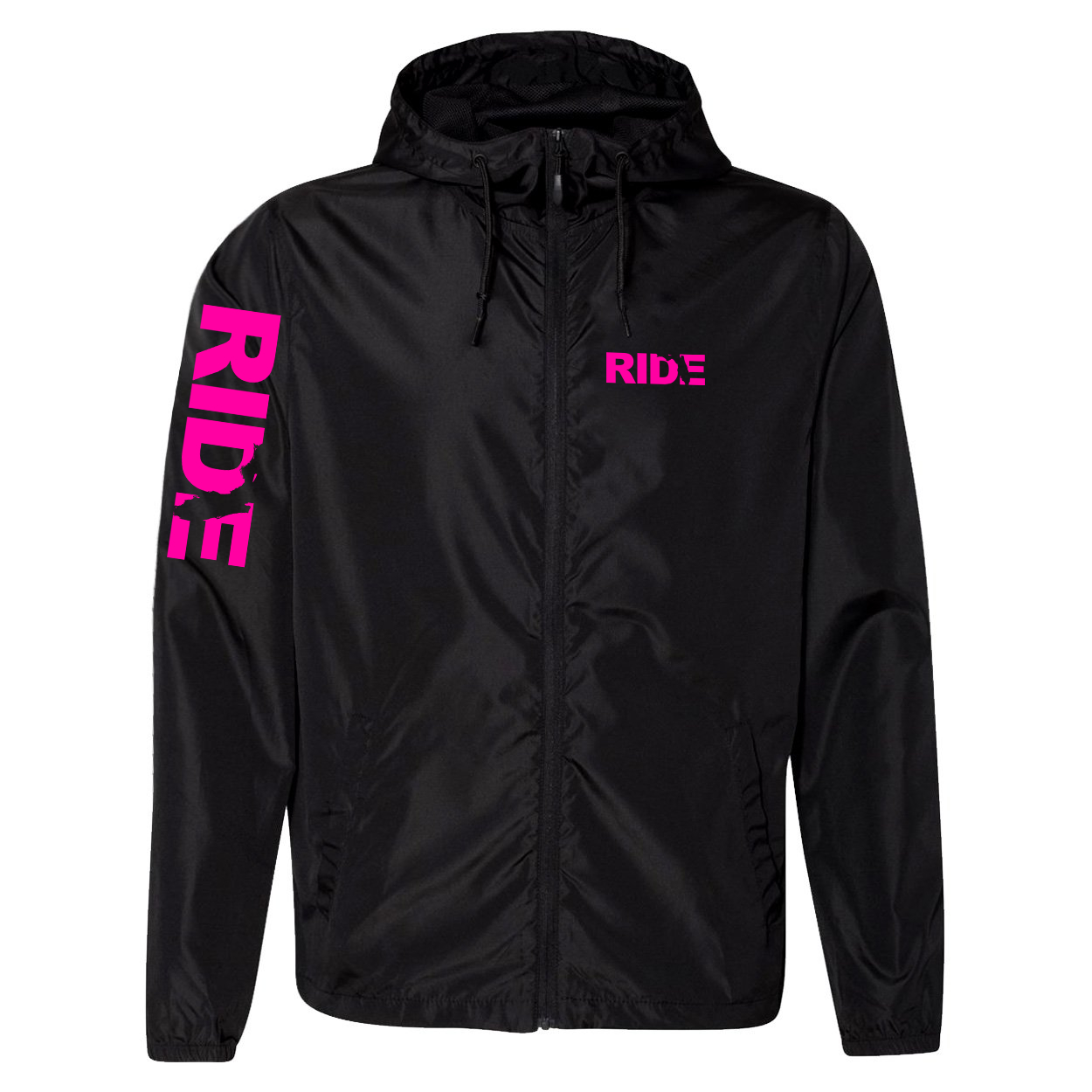 Ride Florida Classic Lightweight Windbreaker Black (Pink Logo)