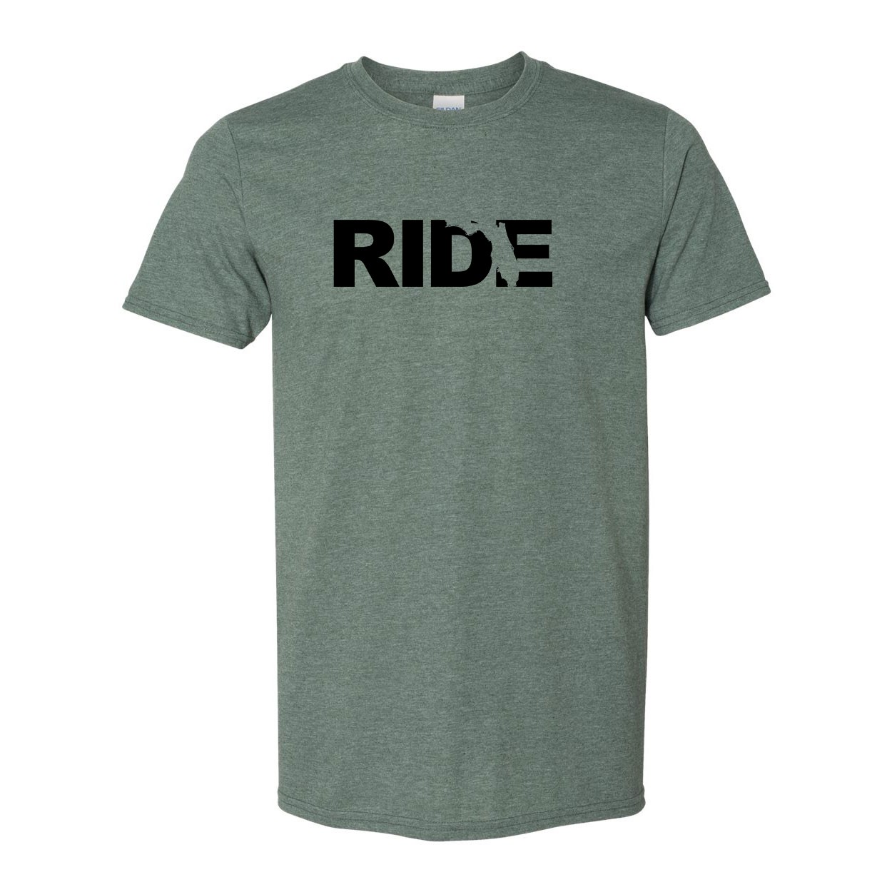 Ride Florida Classic T-Shirt Heather Military Green (Black Logo)